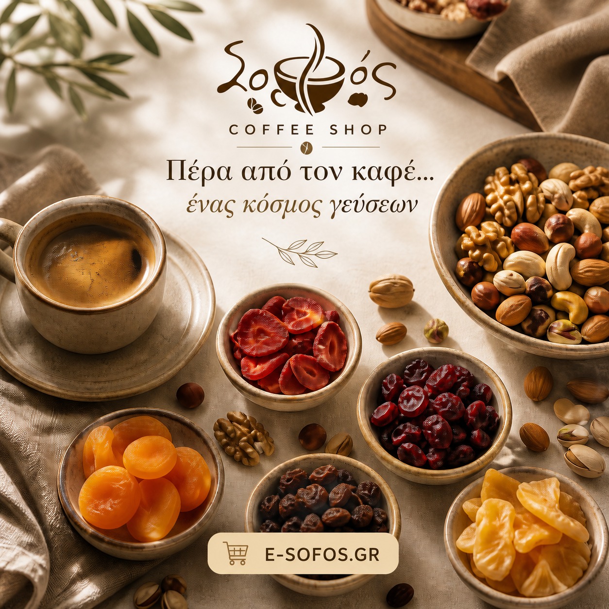 Sofos Coffee Shop Facebook ad: Μπορεί να μας γνώρισες για τον καφέ…