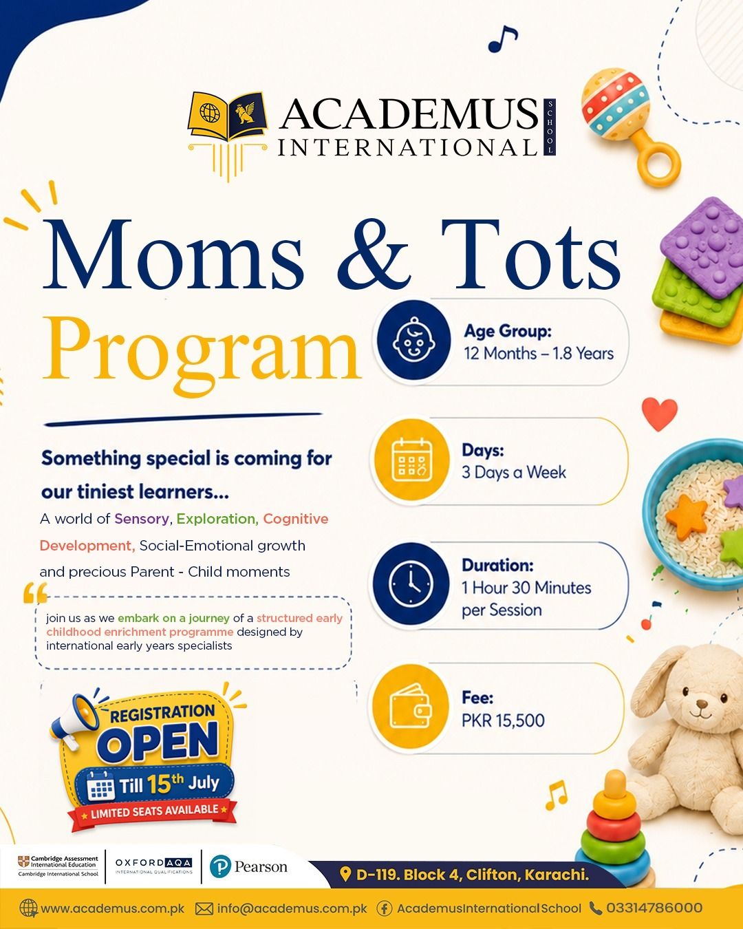 Academus International School - Clifton Harbourfront Campus Facebook ad: Invest in Your Child’s Earliest Learning Journey