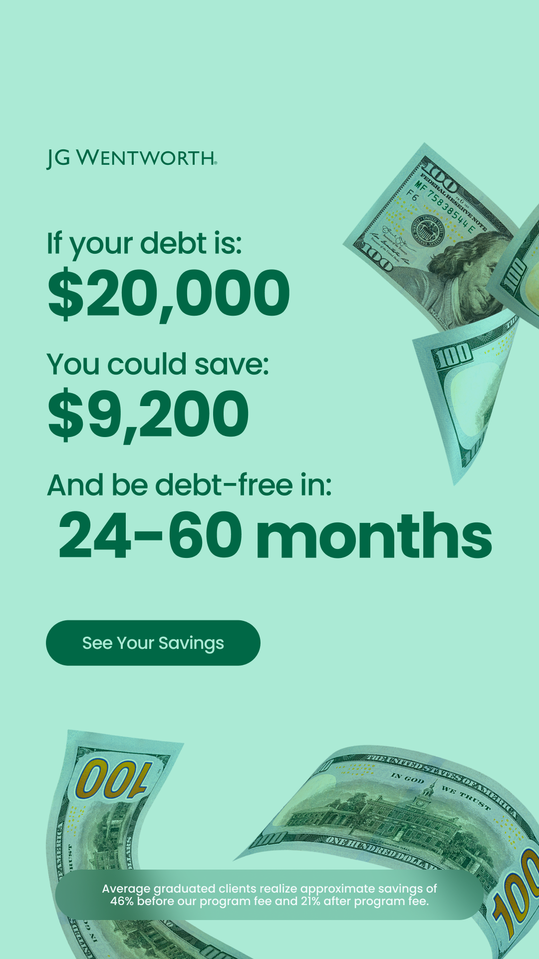 JG Wentworth Facebook ad