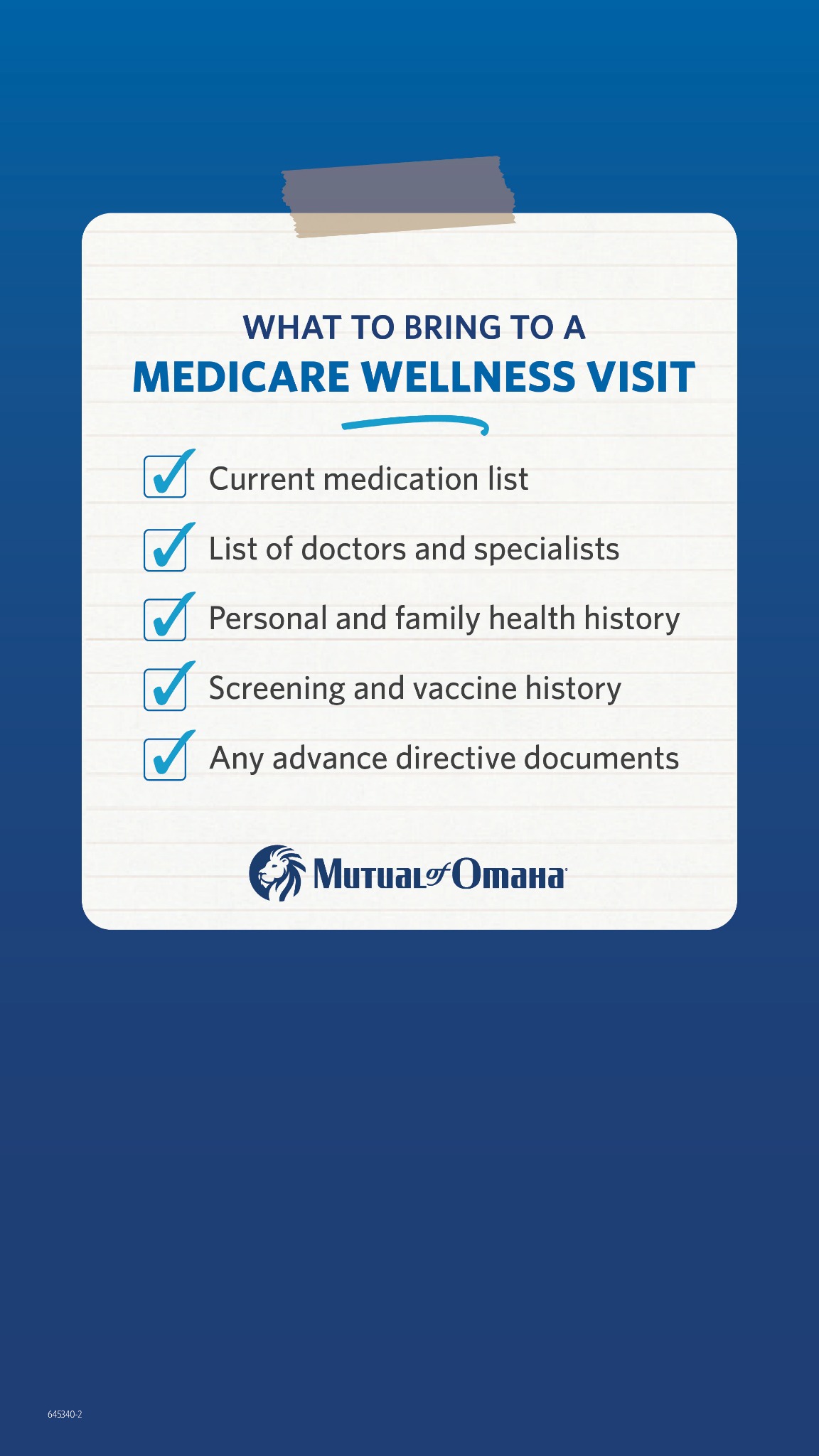 Mutual of Omaha Facebook ad: Medicare Wellness Visit 101