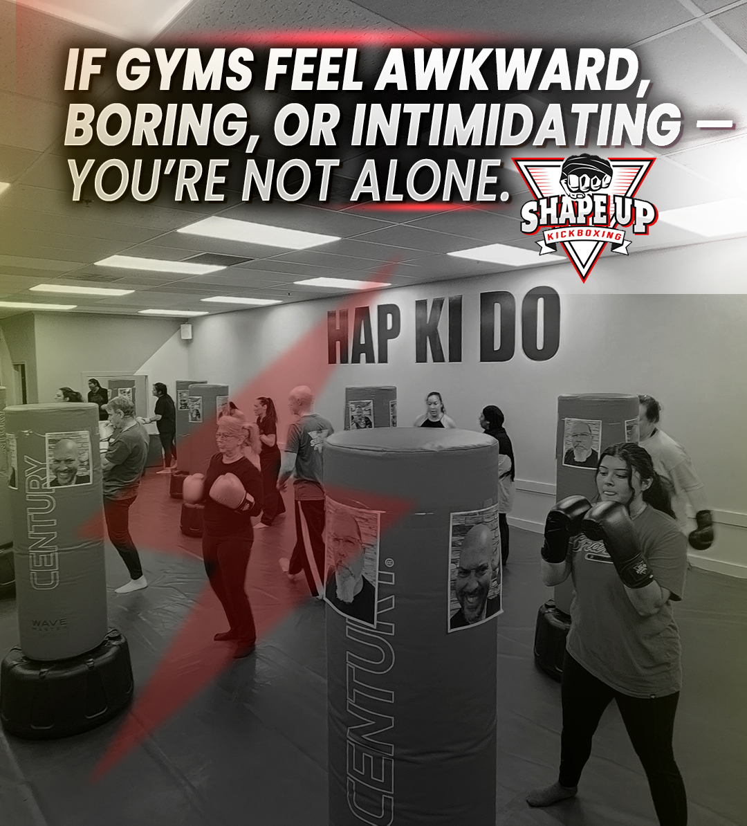 Shape Up Kickboxing of Cumming & Johns Creek Facebook ad: View Class Times
