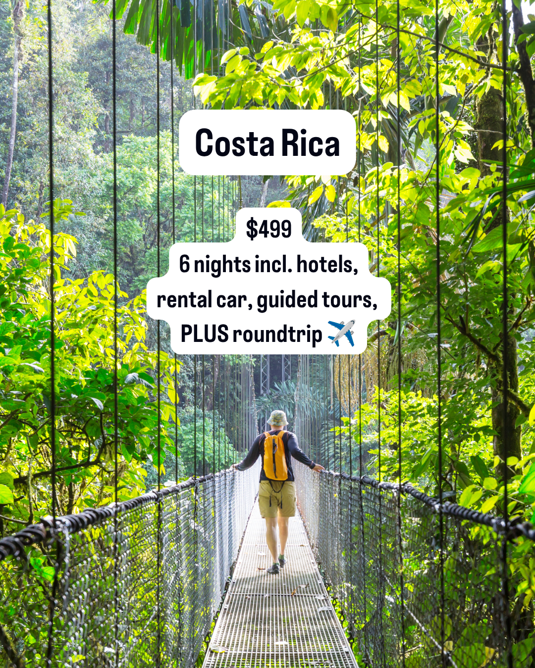 Travelzoo Facebook ad: Costa Rica: 6 nights w/flights, $499