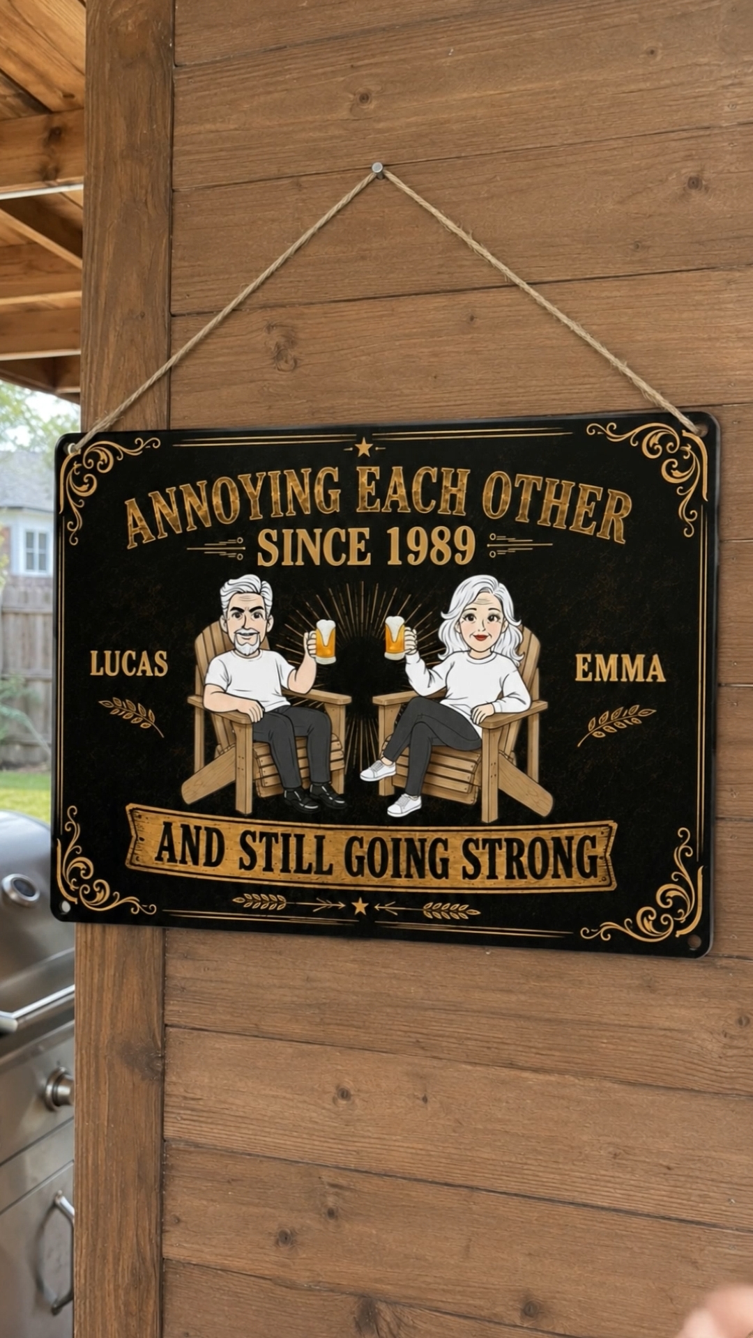 Gift Soul - Gifting with Soul Facebook ad: Custom metal signs for couples celebrating another year…
