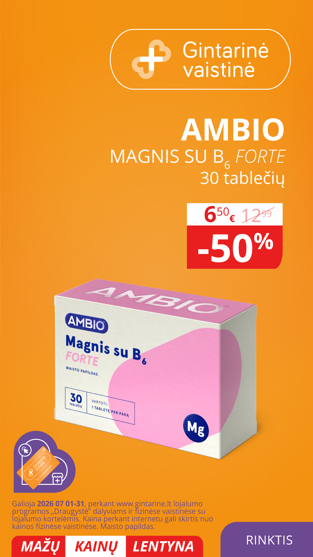 Gintarinė Vaistinė Facebook ad