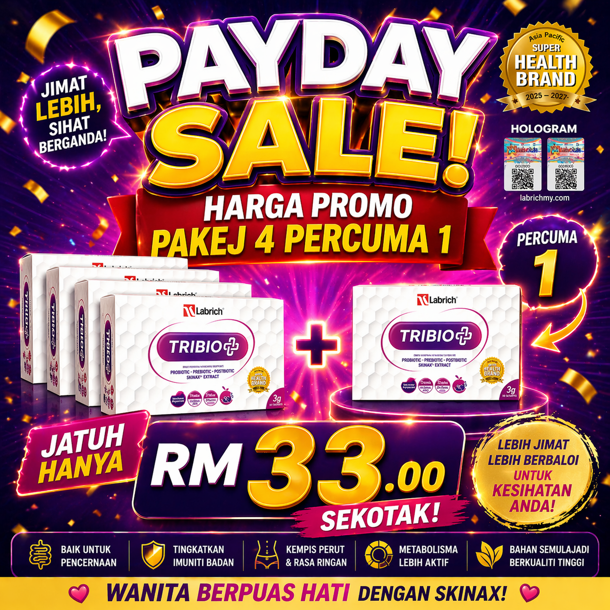 Labrich Skinax HQ Facebook ad: PROMO RM33 Sekotak Klik Sini >>