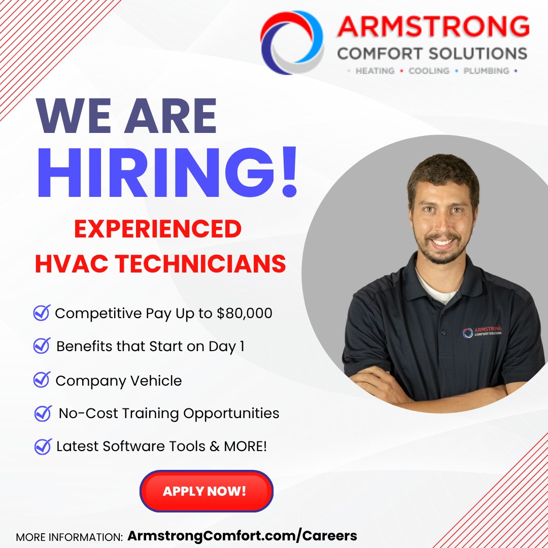 Armstrong Comfort Solutions Facebook ad: Apply Today!