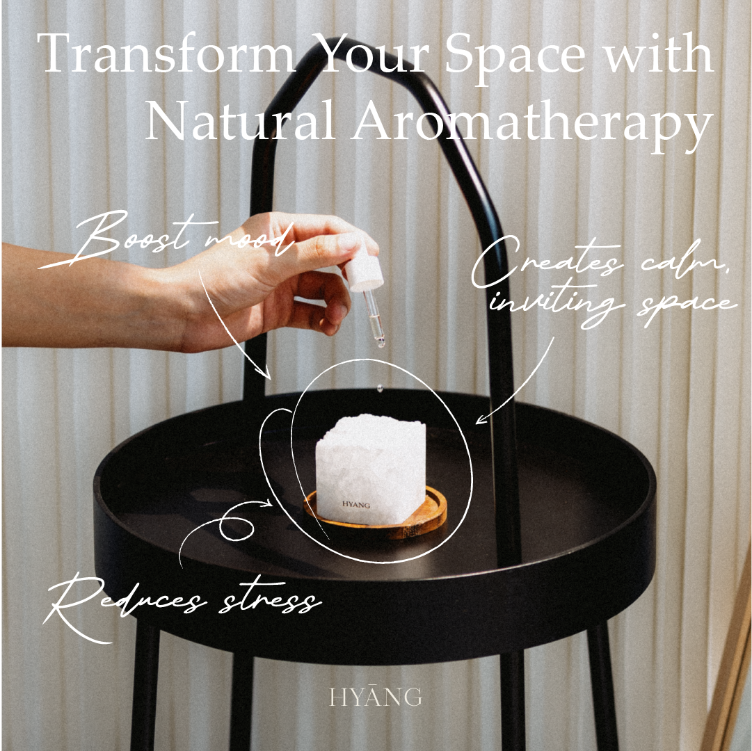 HYANG Facebook ad: Transform your space with natural aromatherapy.