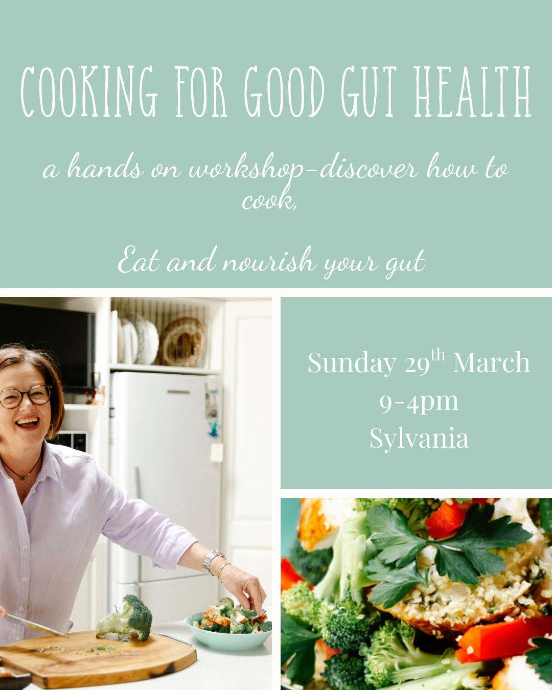 The Good Gut Girl - Sharon Hespe Facebook ad: Gut health doesn’t start with supplements.