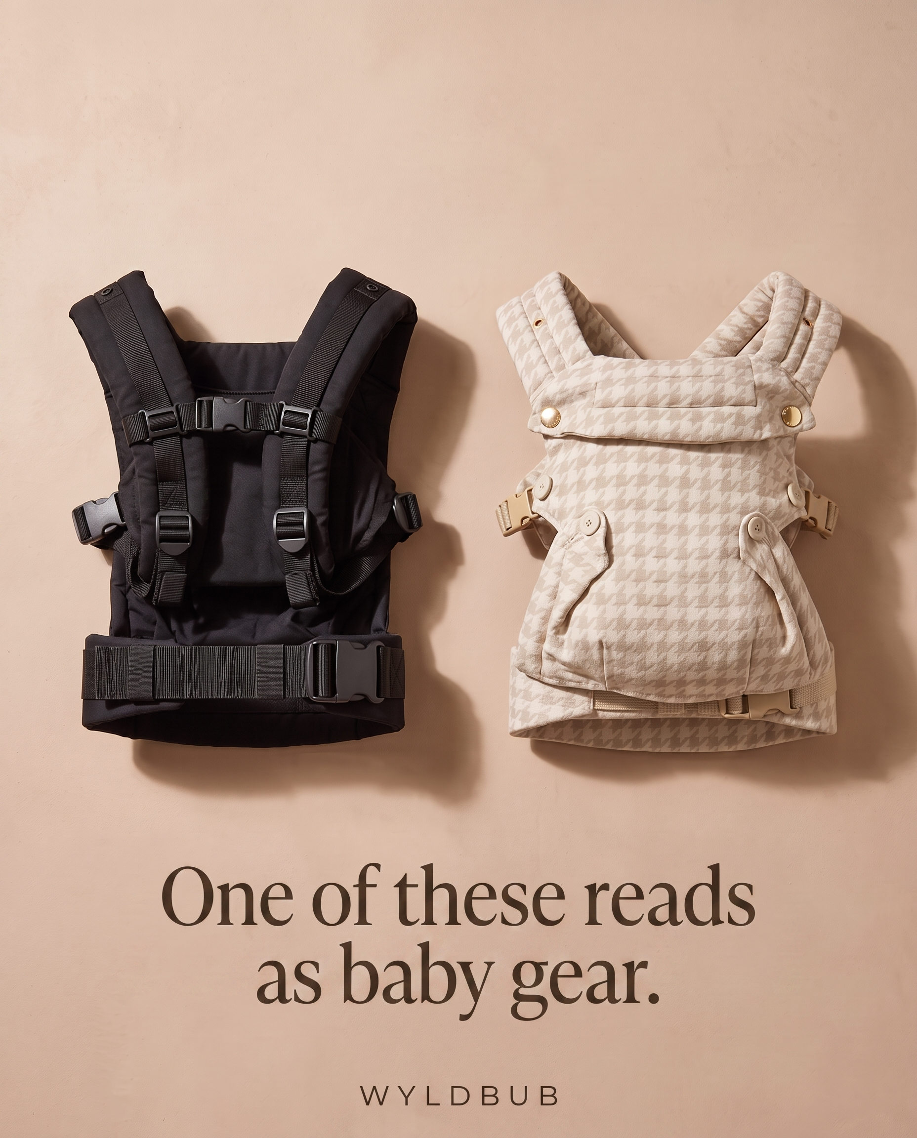 Wyld Bub Facebook ad: The Houndstooth Baby Carrier