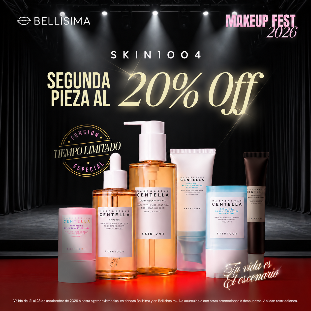 Bellisima Facebook ad: TU SEGUNDO SKIN1004 TIENE 20% OFF