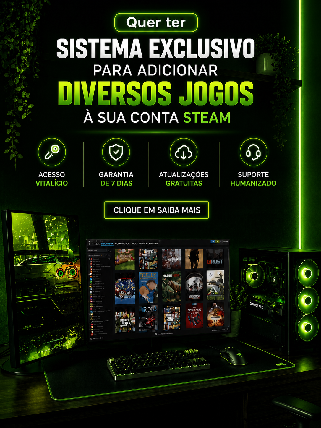 Steam Premium Launcher Facebook ad from Aug 10, 2026