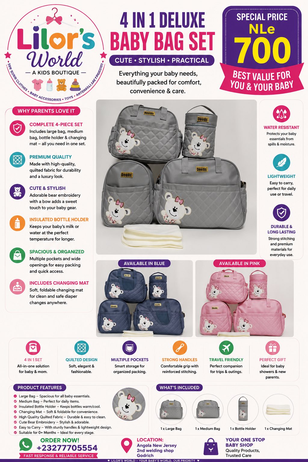 Lilor’s World Facebook ad: WhatsApp (077) 705554!