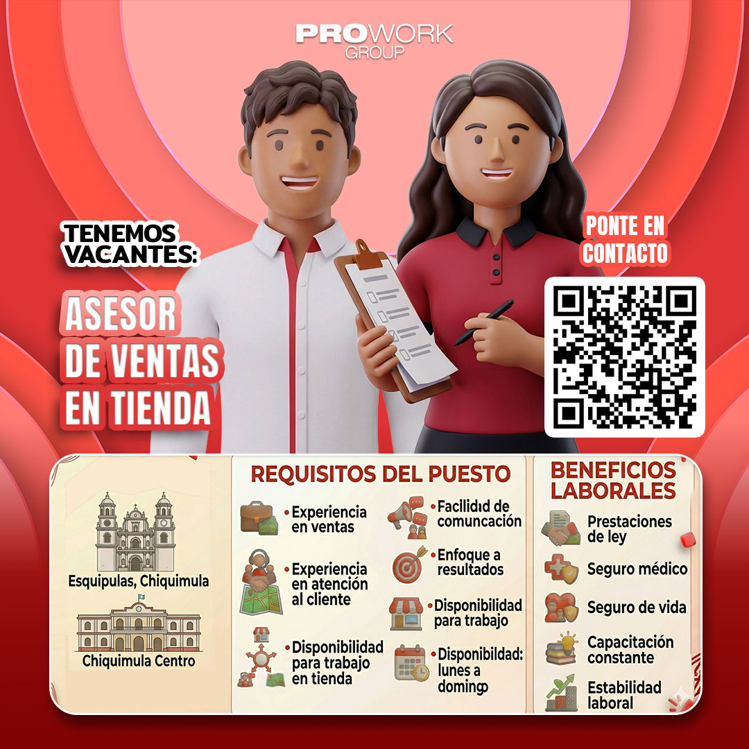 Bolsa de Trabajo PW Guatemala Facebook ad: ¡Vacantes abiertas!