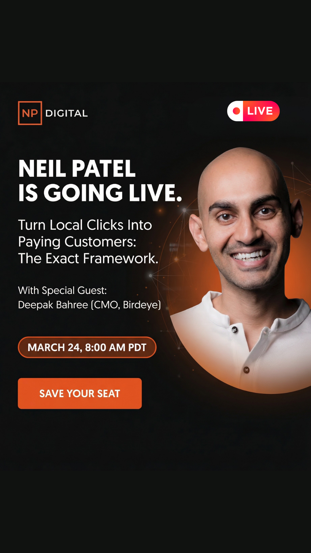 Neil Patel Facebook ad from Mar 18, 2026
