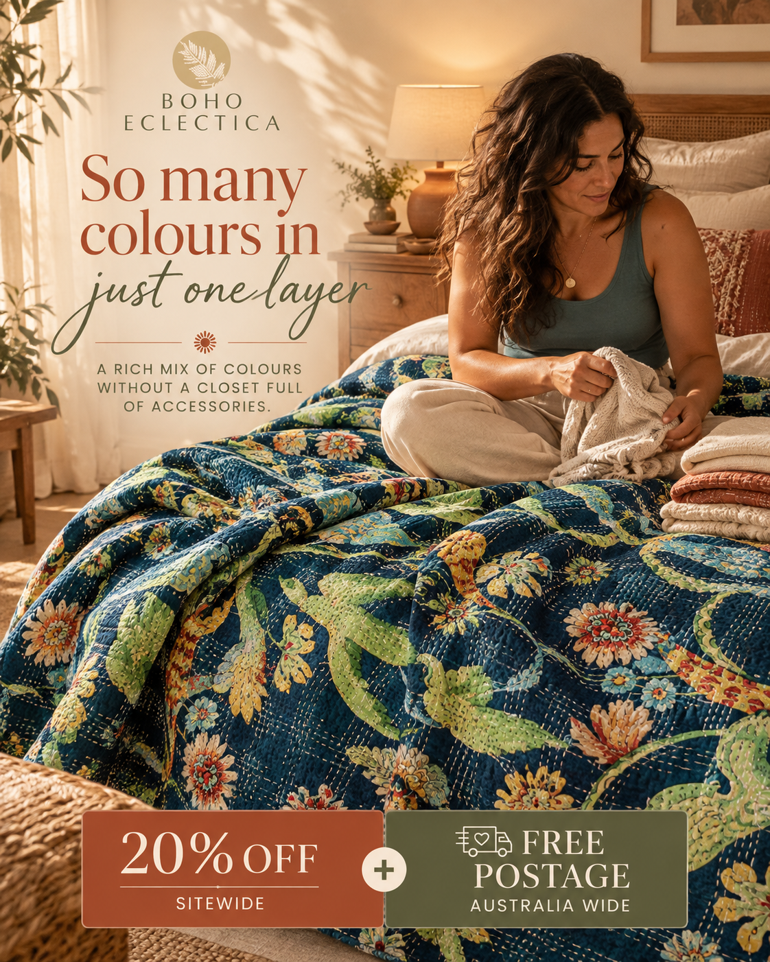 Boho Eclectica Facebook ad: More colour, one easy layer