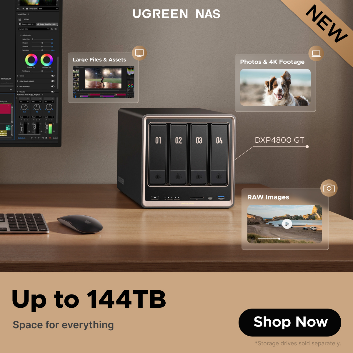 Ugreen NASync UK Facebook ad: New UGREEN NASync DXP4800 GT
