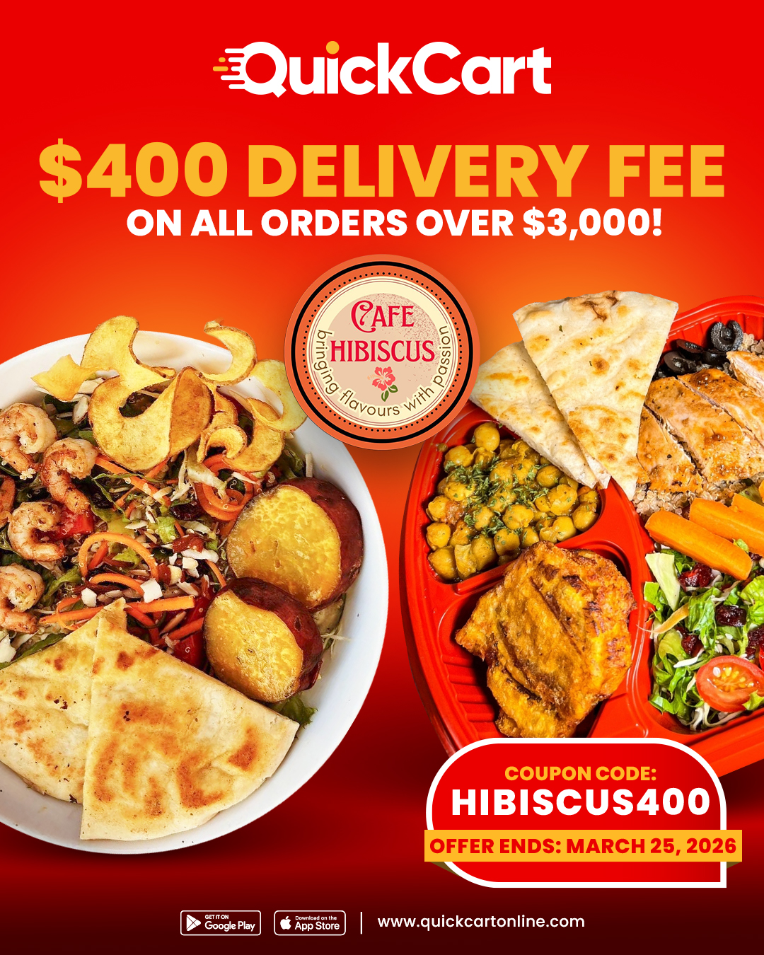 QuickCart - Formerly QuickPlate Facebook ad: QuickCart: Food & Grocery Delivery in Jamaica