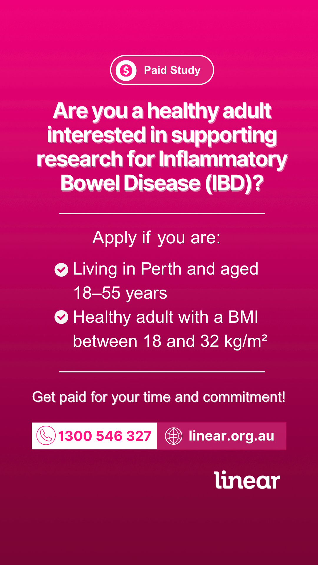 Linear Clinical Research Facebook ad from Jun 2, 2026