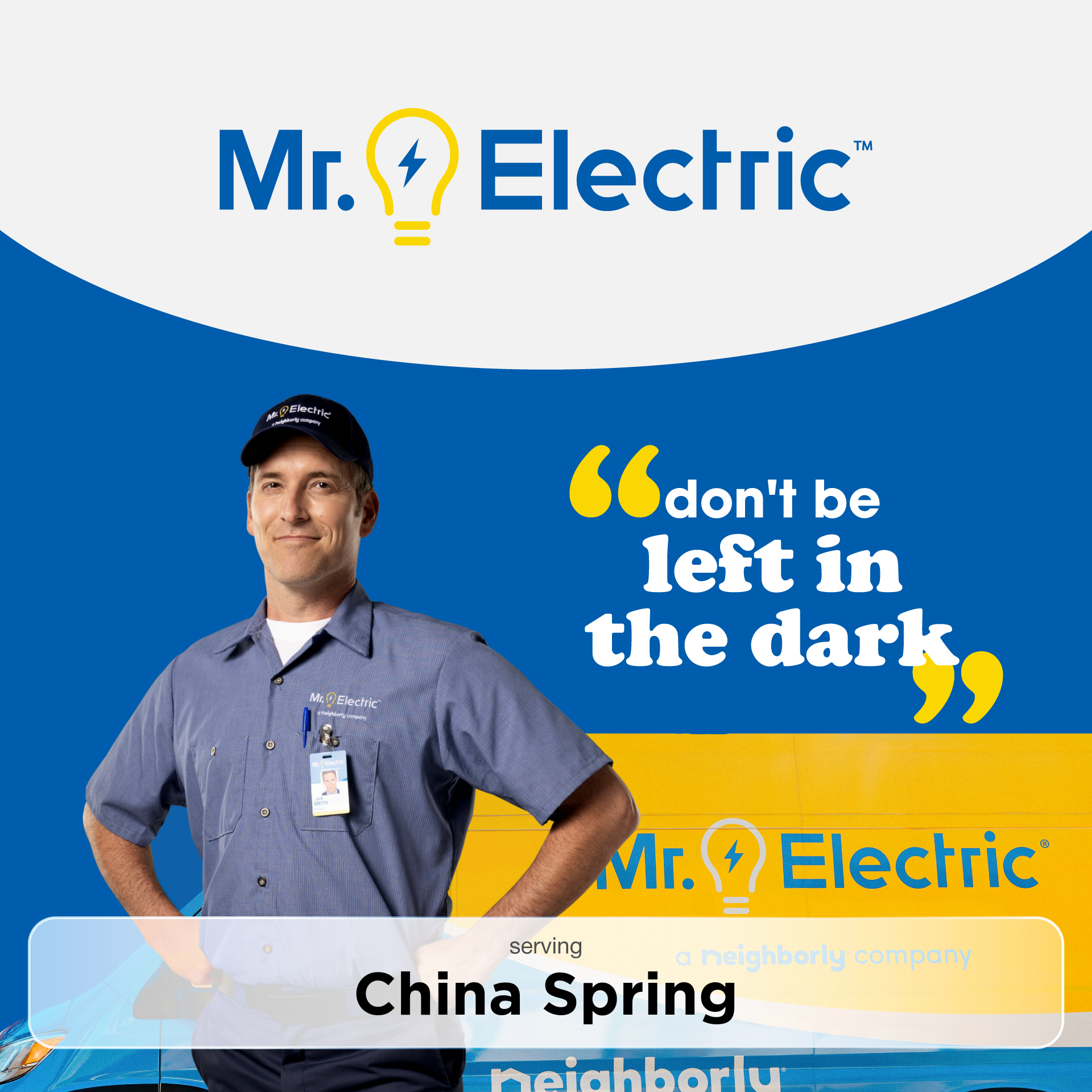 Mr. Electric of Waco Facebook ad: Mr. Electric Does It Right