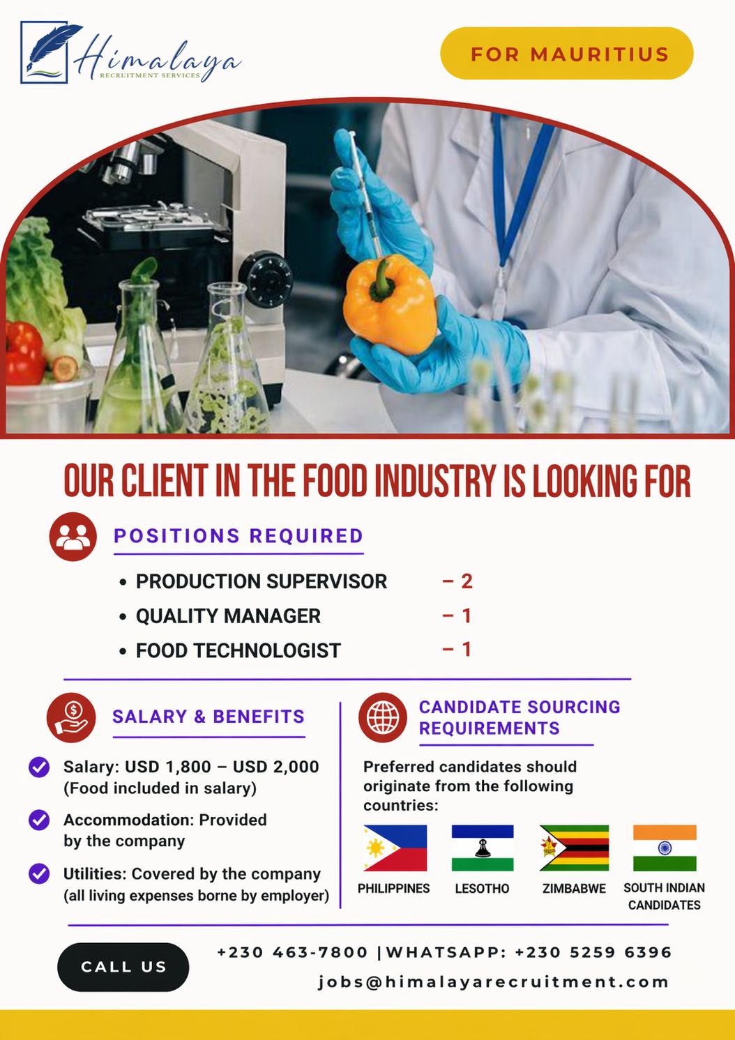 HR Services Facebook ad: Job Vacancy, Food Industry