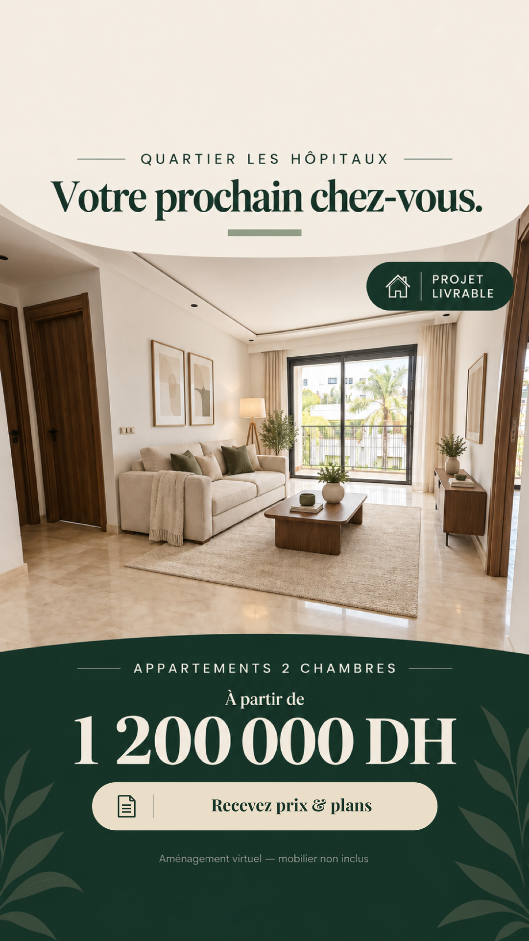 Propnex Immobilier Neuf Facebook ad: MLiving | 2 chambres dès 1,2 MDH