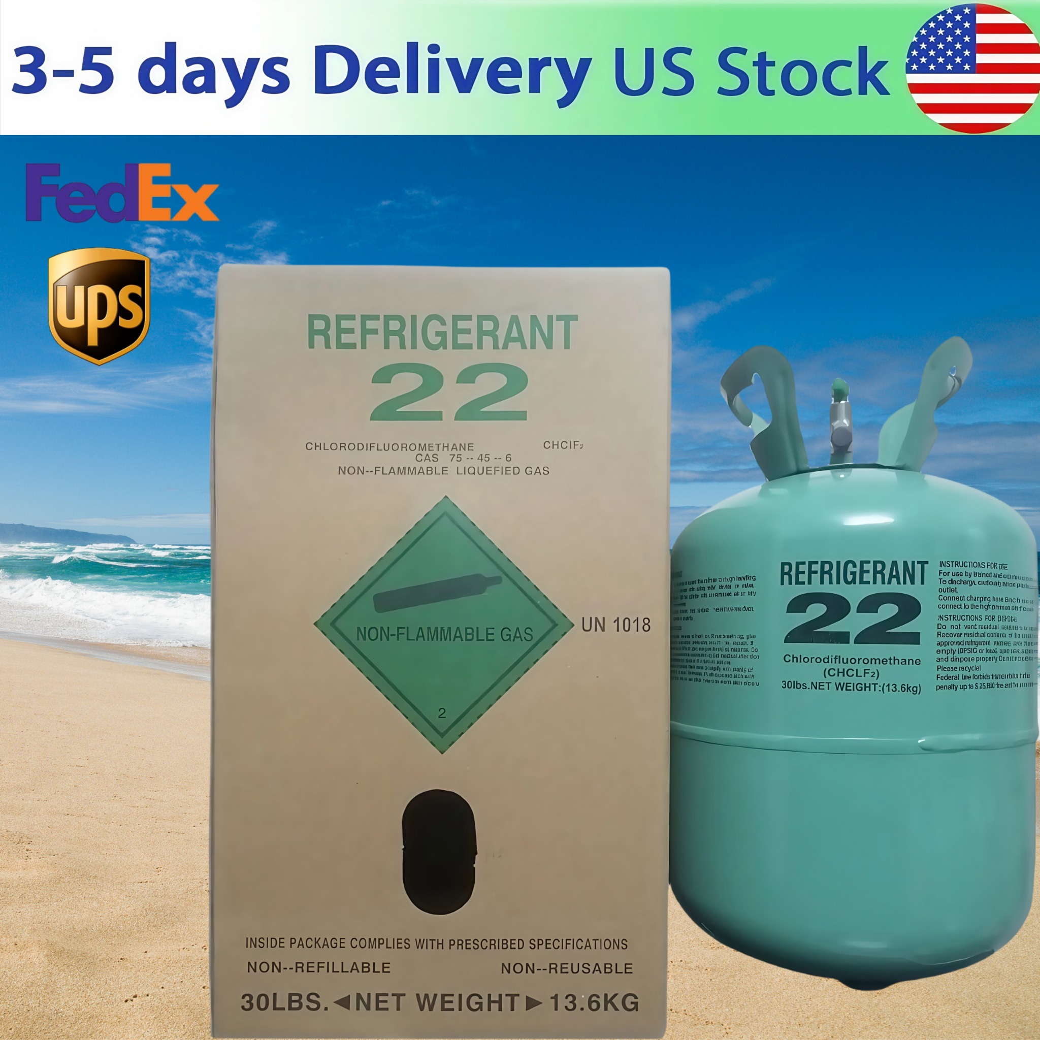 Freon Center Facebook ad: FREE SHIPPING on R22 Refrigerant - Fast Delivery!