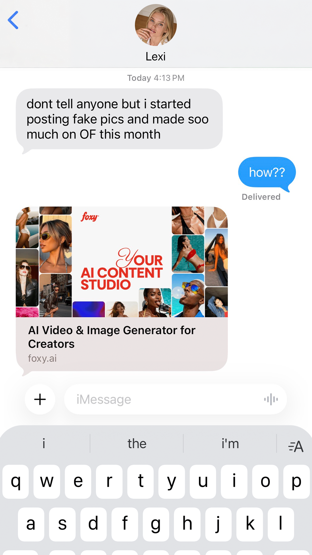 Foxy.ai Facebook ad