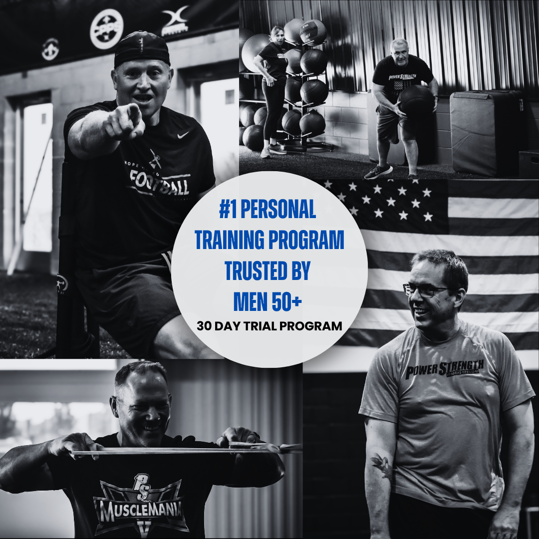 PowerStrength Adult Fitness and Coaching Programs Facebook ad: 30-Day Strength Training Trial Program