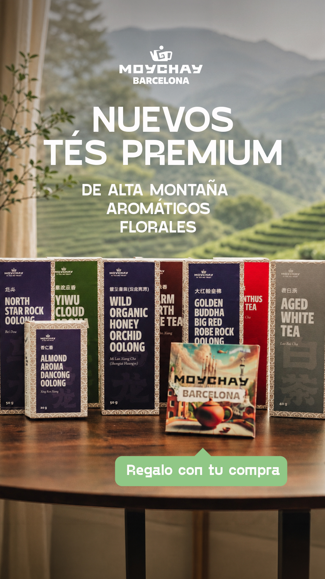 Moychay Barcelona Club de Té Facebook ad: Tea Brick de Regalo con tu té de nueva colección