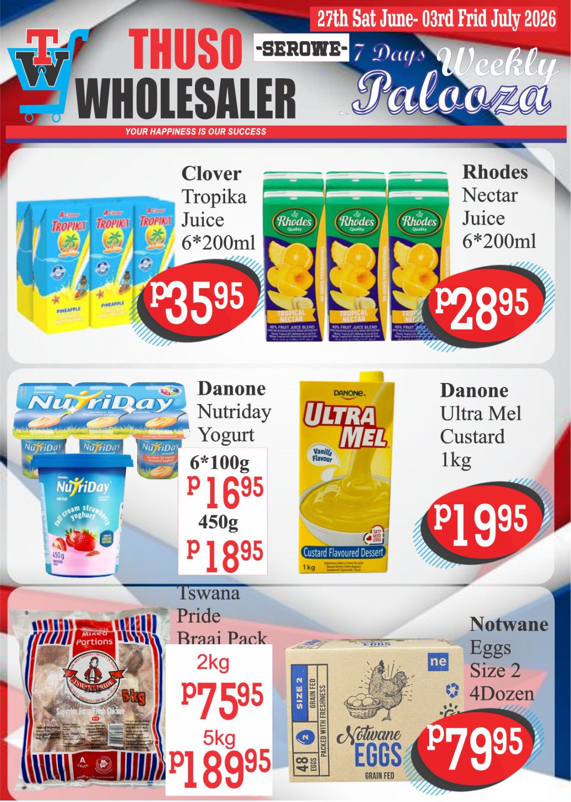 Thuso Wholesaler Facebook ad: Serowe Weekly Palooza