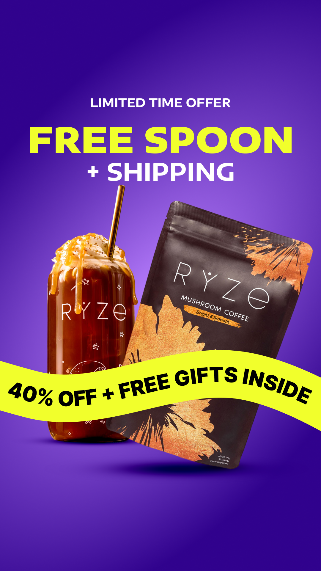RYZE Superfoods Facebook ad