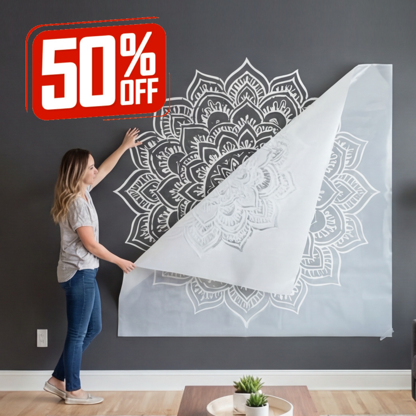 Imported Mart Stencils Facebook ad: SALE: 50% Discount Storewide