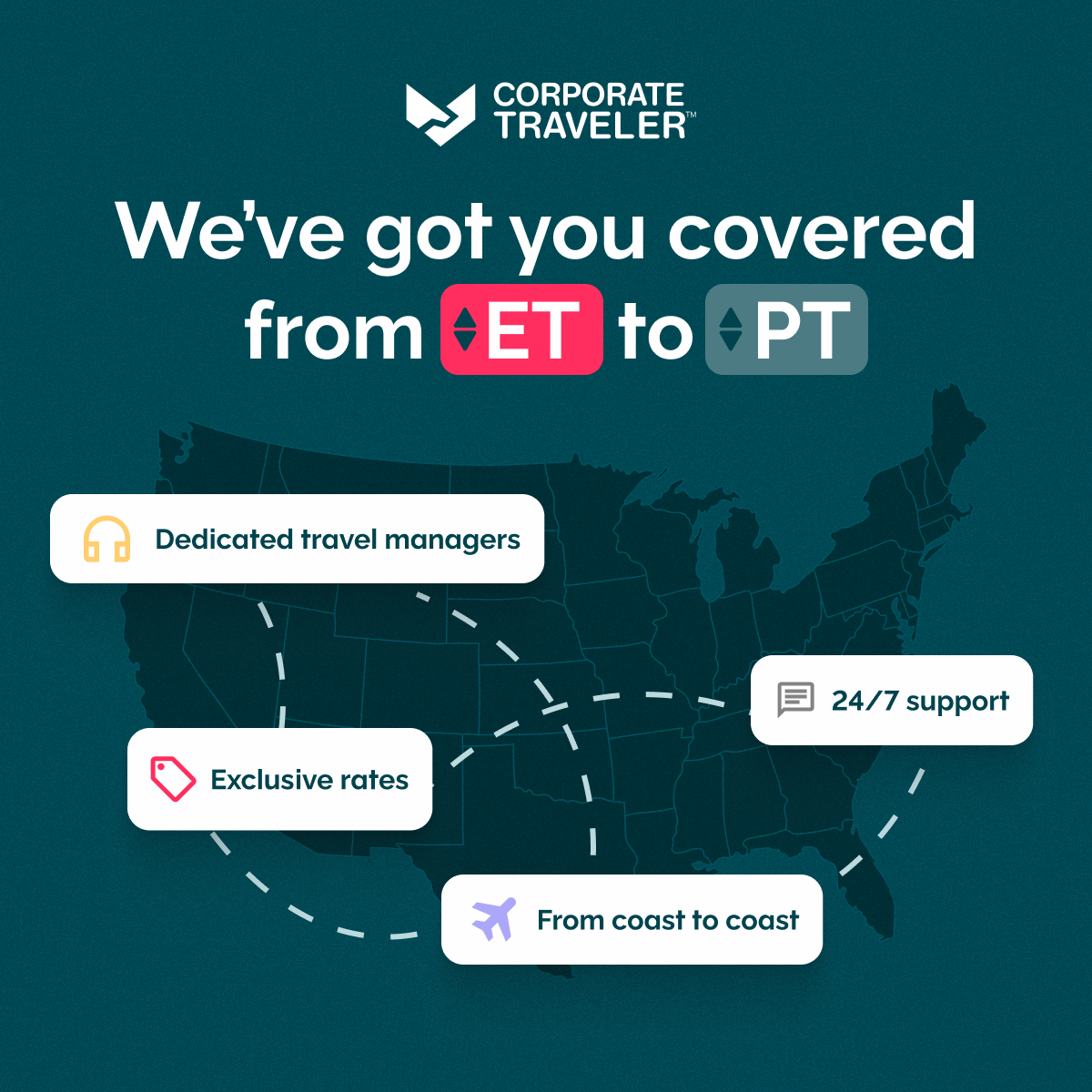 Corporate Traveler USA Facebook ad