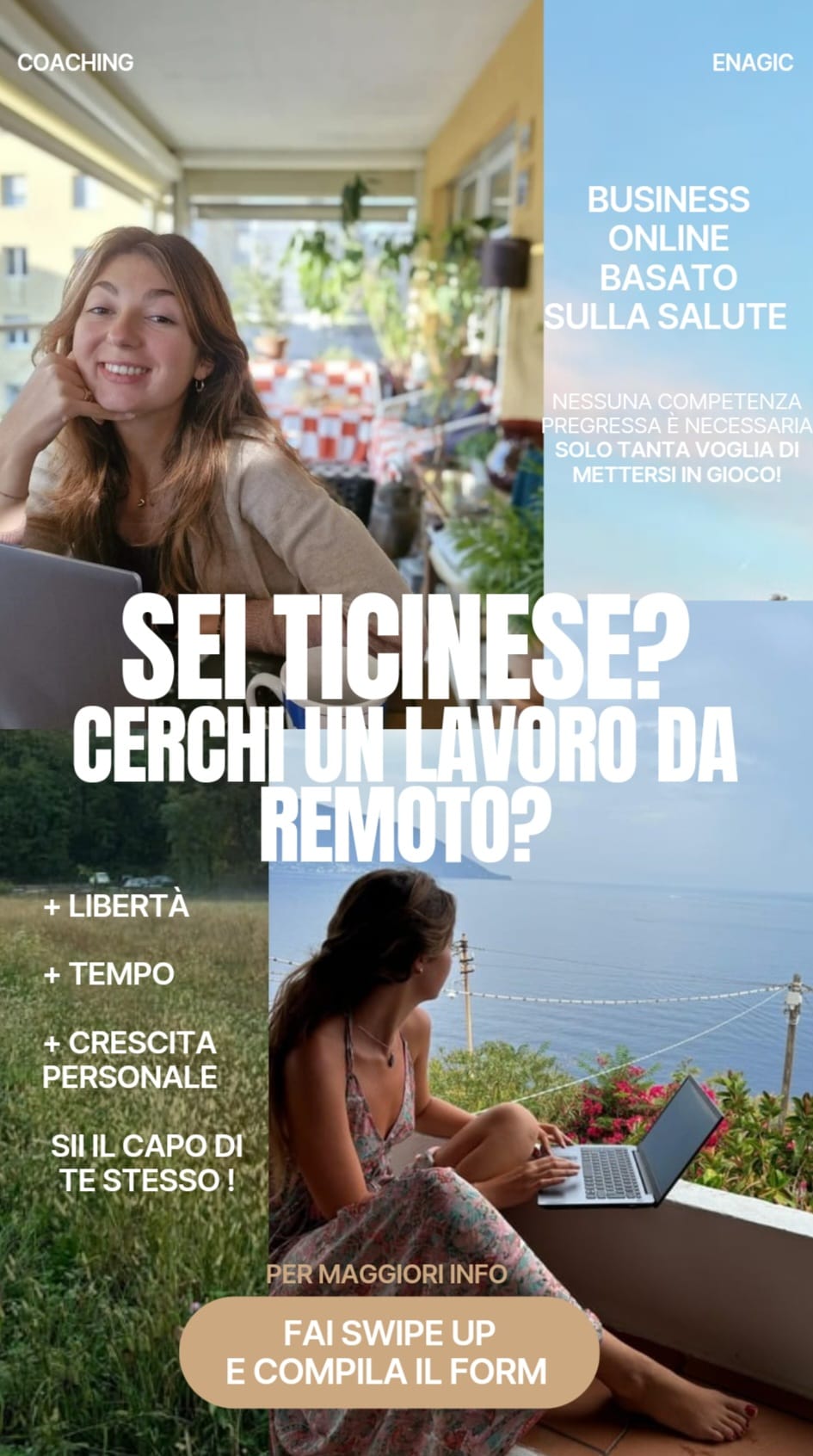 Be.yourpresent Facebook ad: Costruisci ora la tua attività online!