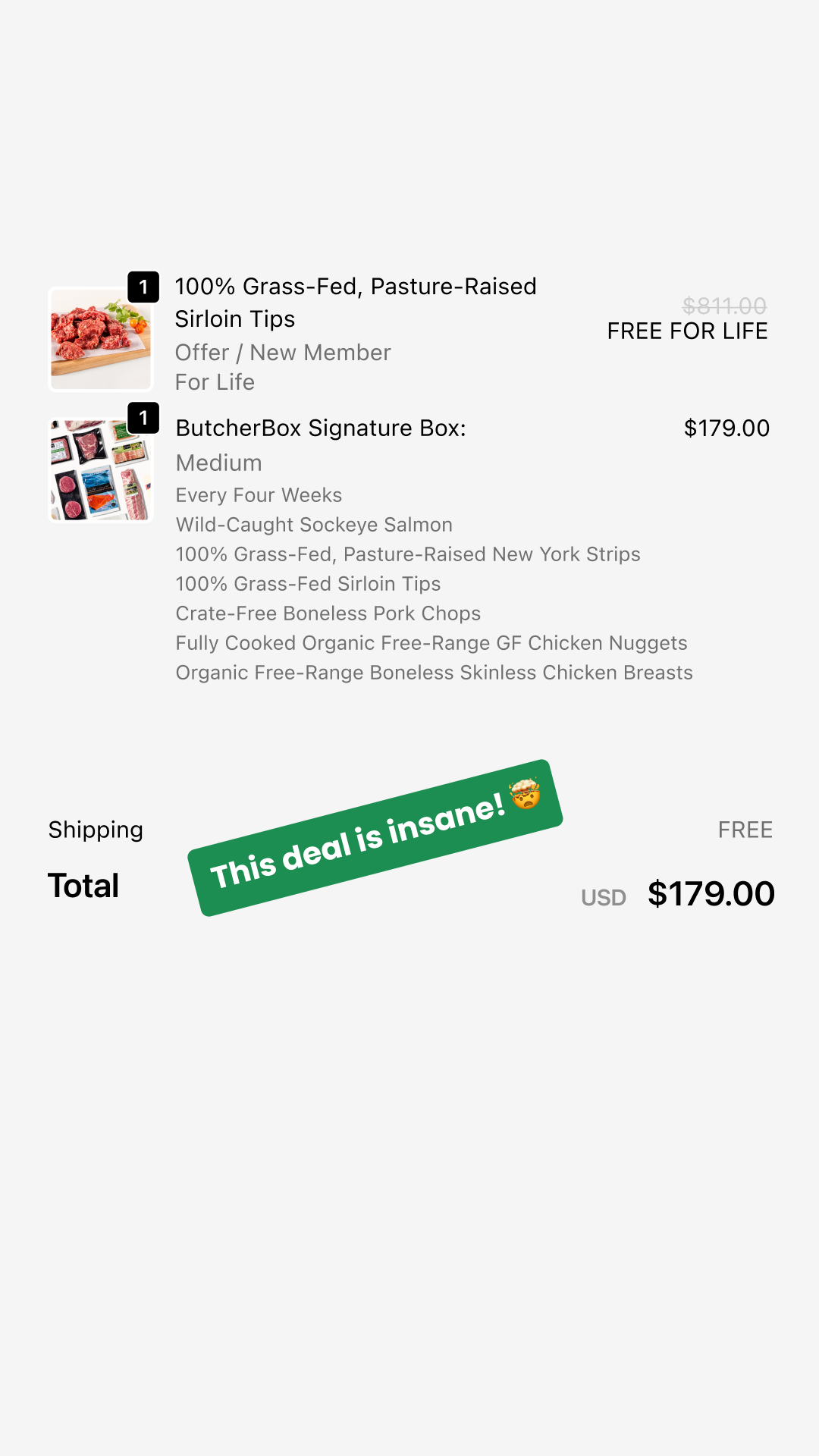 ButcherBox Facebook ad