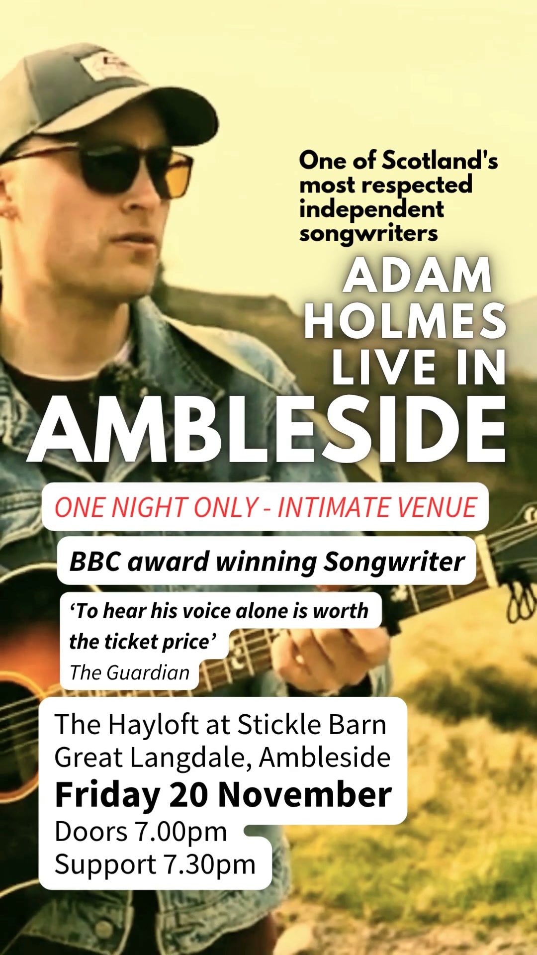 Adam Holmes Music Facebook ad: ONE NIGHT ONLY