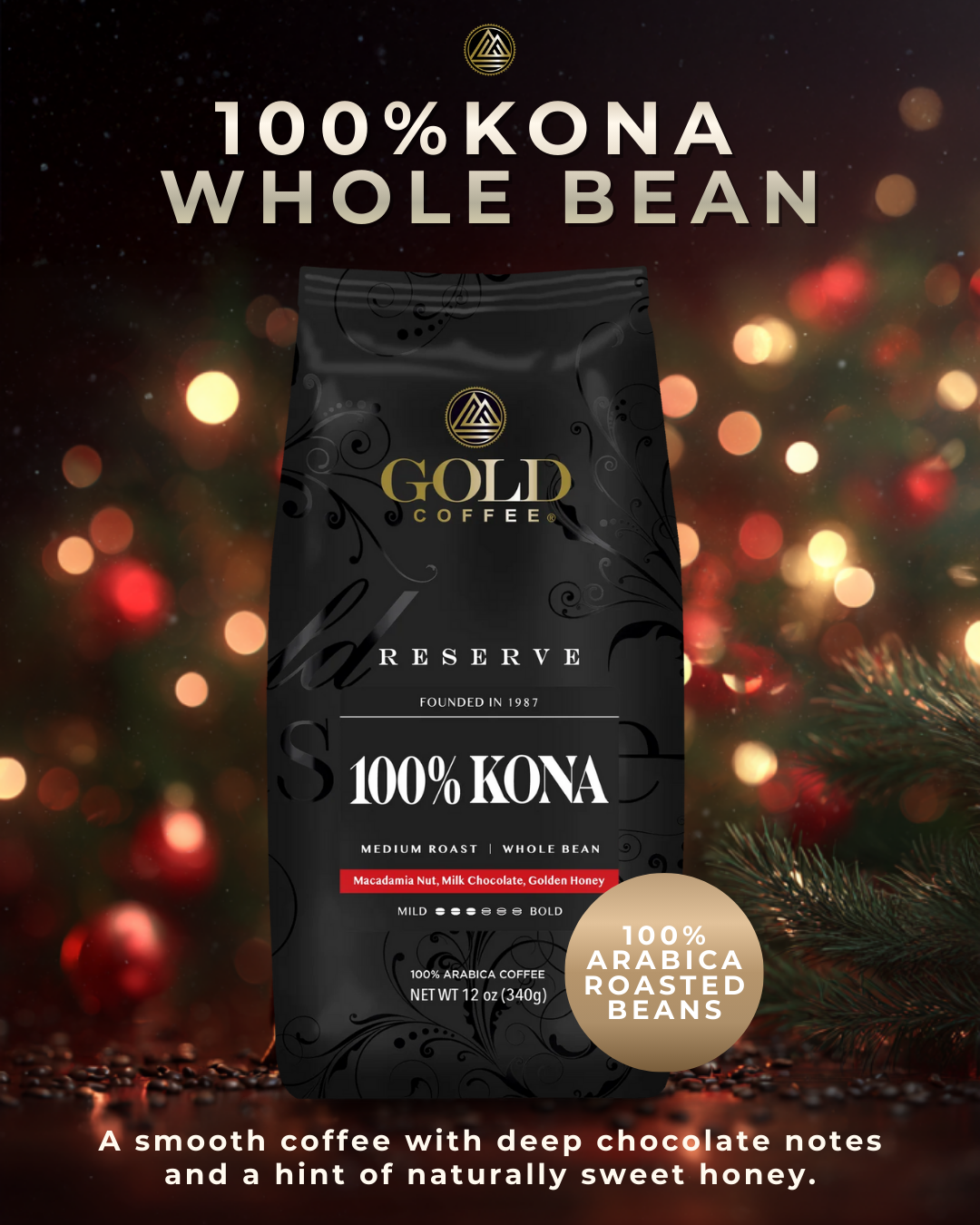Gold Coffee Facebook ad: Begin Your Coffee Journey