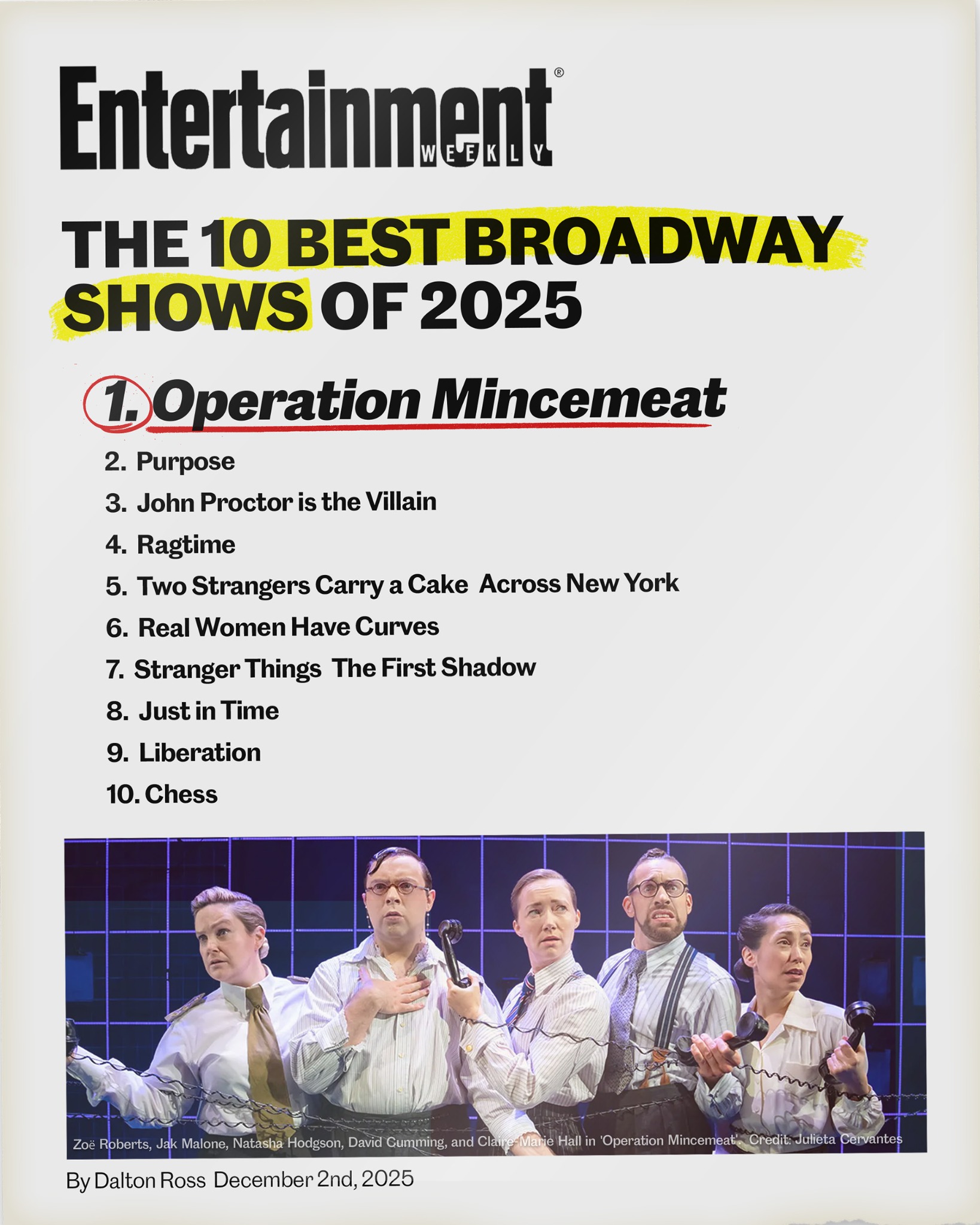 Operation Mincemeat Broadway Facebook ad