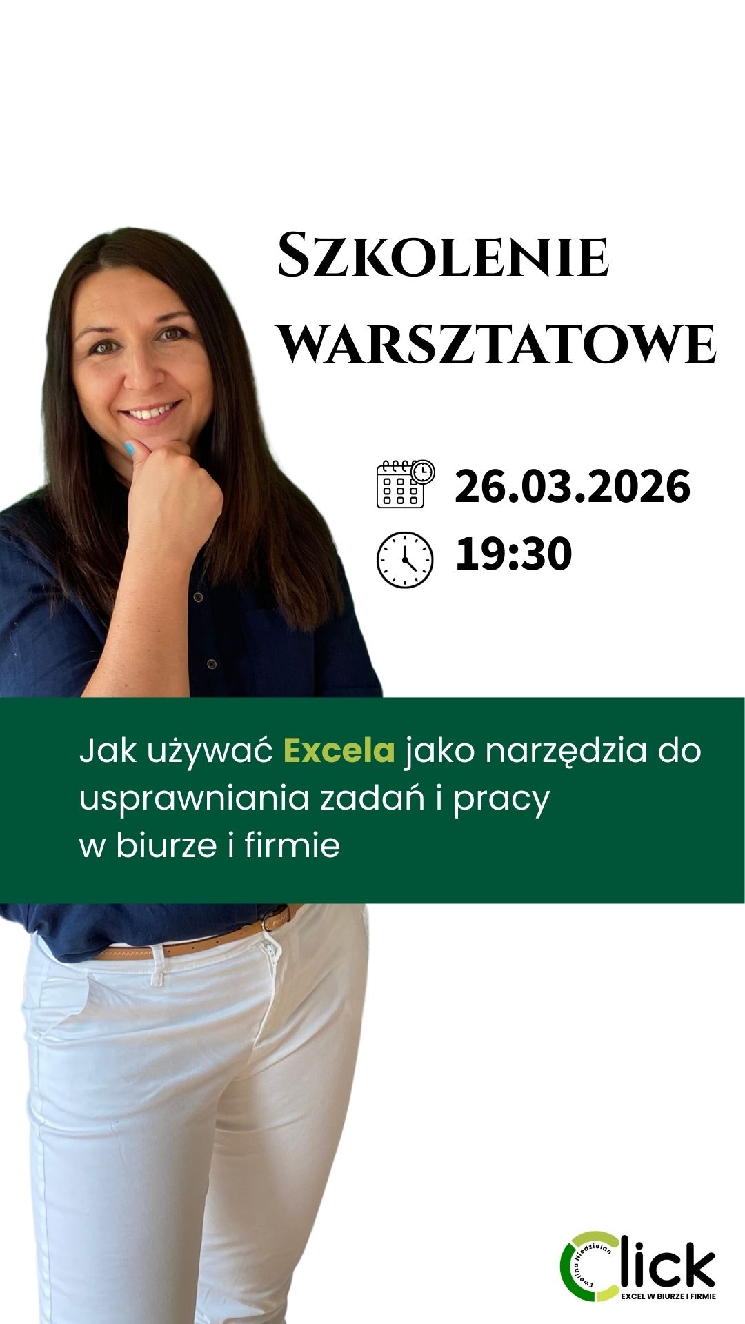 Click Ewelina Niedzielan - Excel w biurze Facebook ad