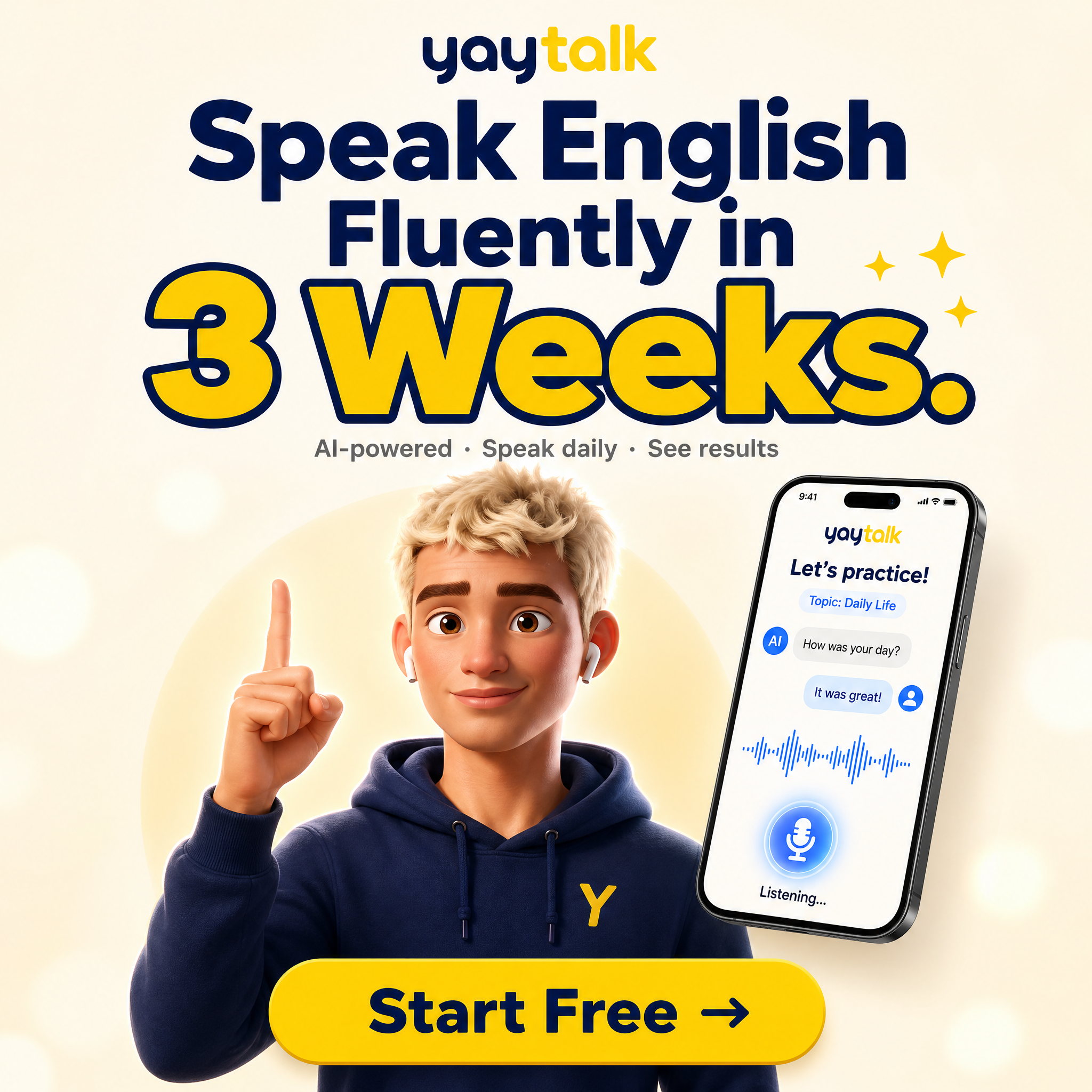 YayTalk: English Learning App Facebook ad