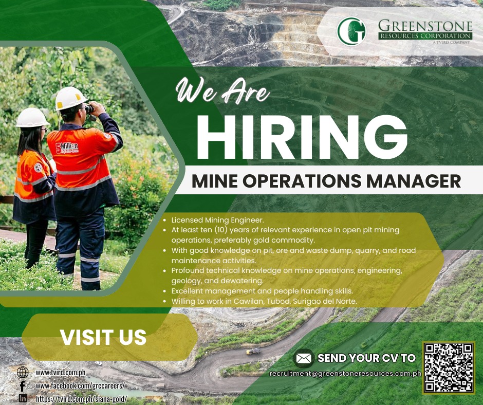 Greenstone Resources Corporation - Careers Facebook ad: JOB OPPORTUNITIES!