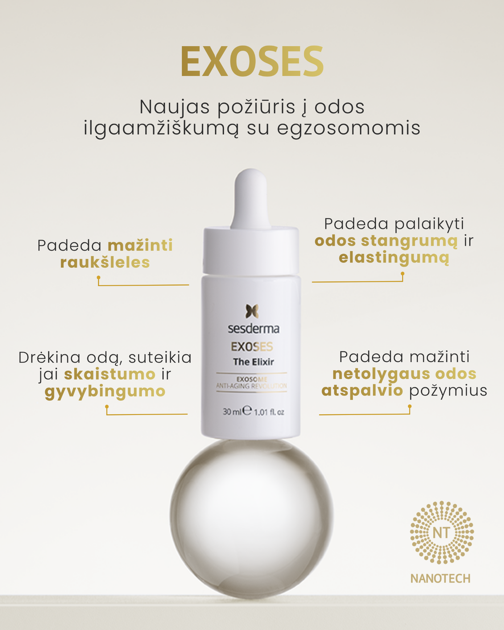 Sesderma Lietuva Facebook ad: Pažangi odos priežiūra su egzosomomis