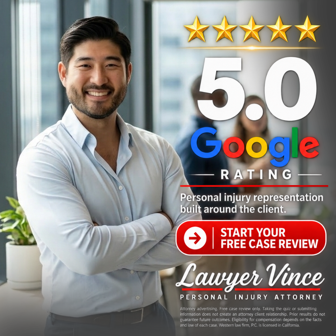 Lawyer Vince Facebook ad: 5-Star Personal Injury Attorney