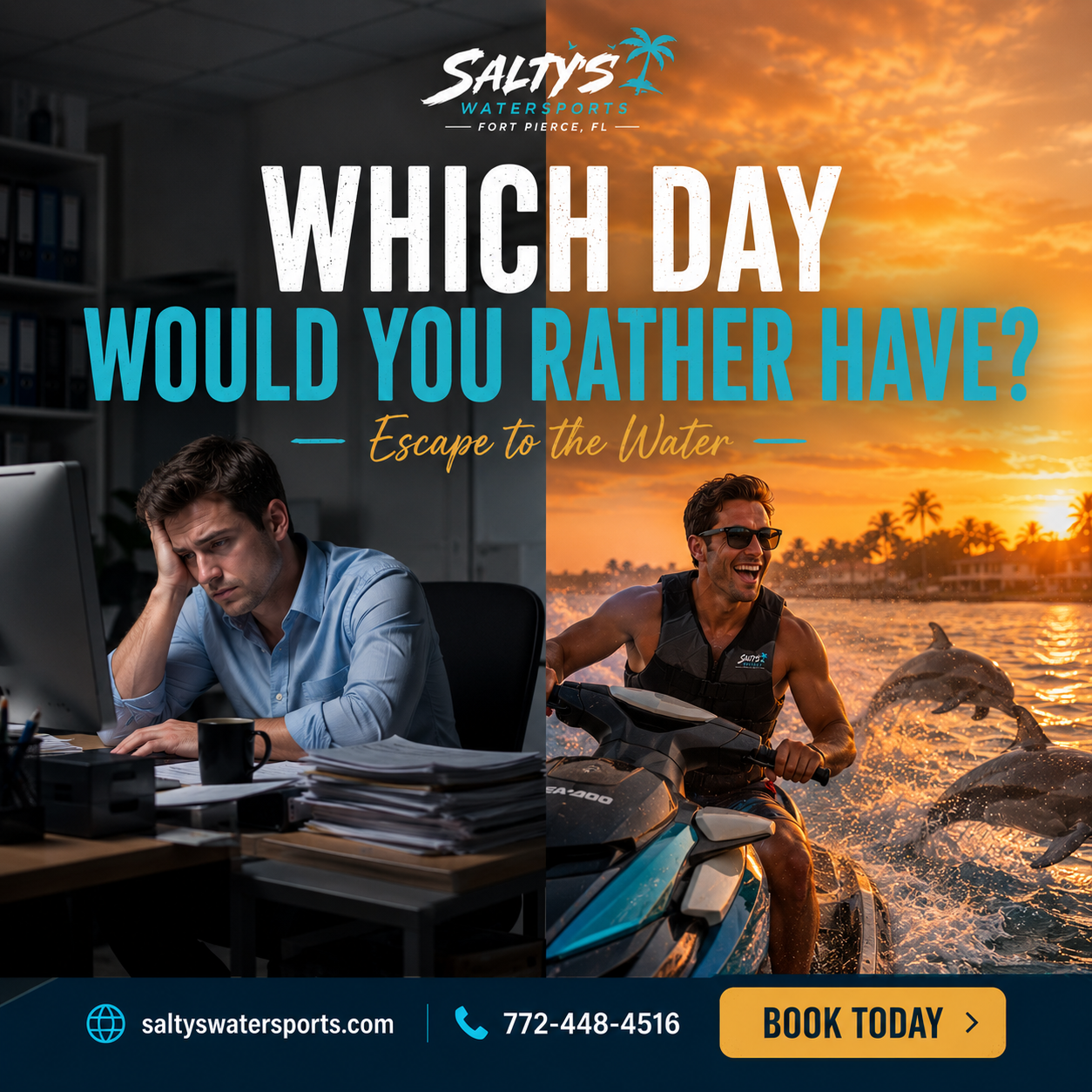Salty’s Water Sports Boat & Jet Ski Rental Facebook ad
