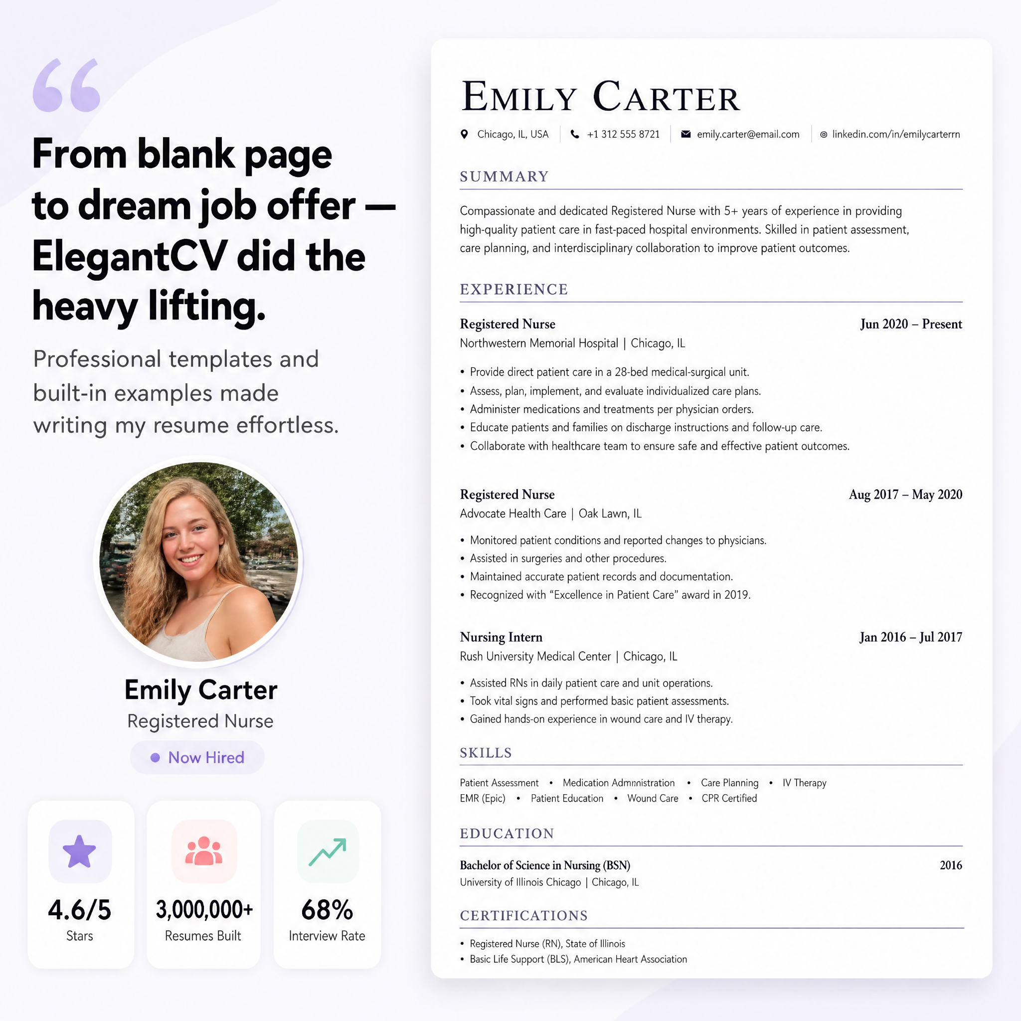 Elegant CV Facebook ad