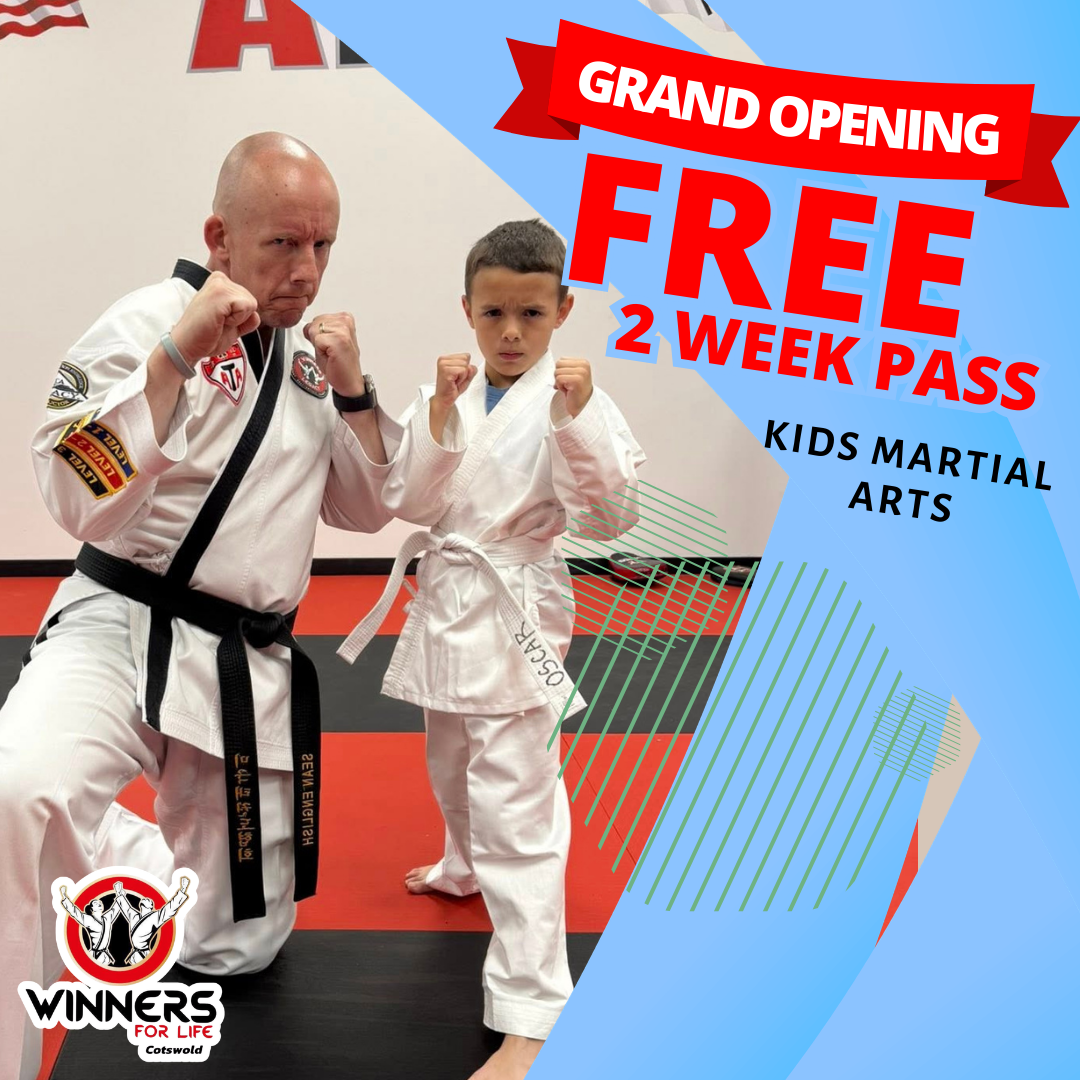 Winners for Life Cotswold Facebook ad: Grand Opening Deal: FREE Martial Arts for Kids!