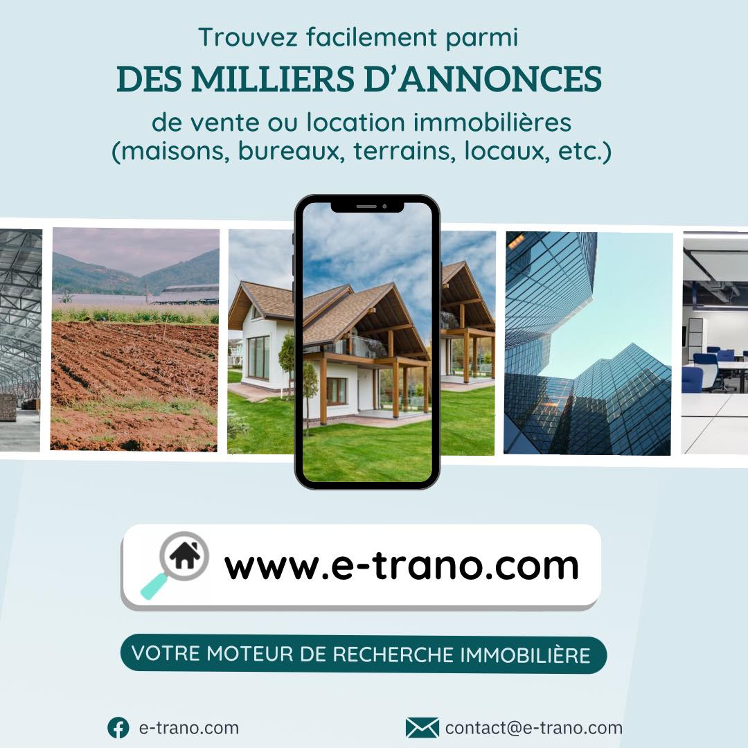 e-trano.com Facebook ad: Trouvez facilement votre futur bien immobilier parmi des…