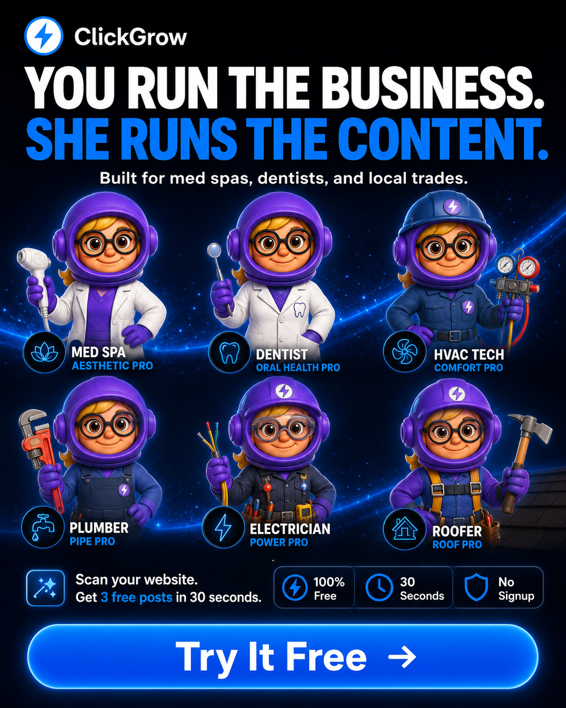 ClickGrow AI Facebook ad