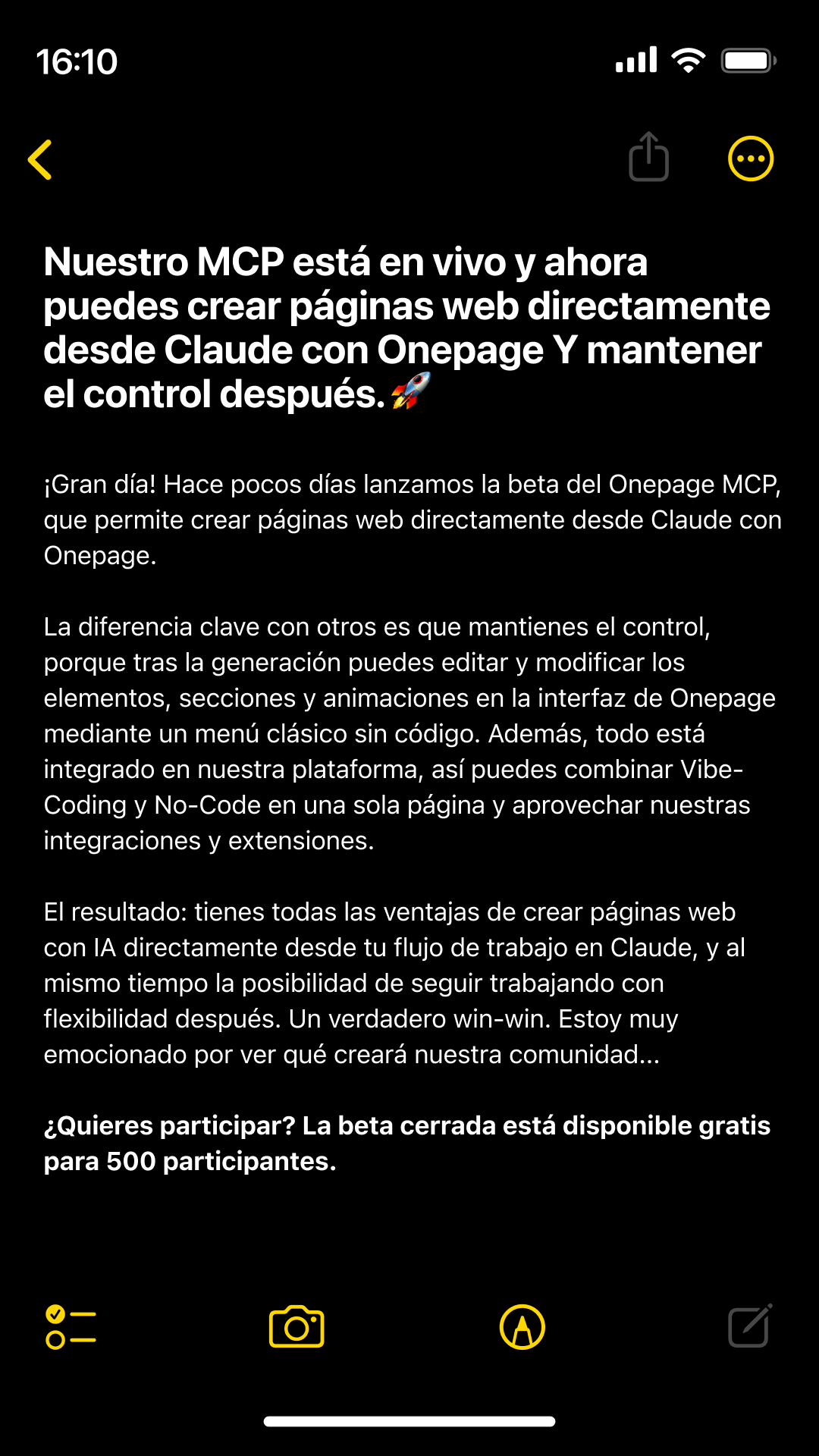 Onepage Facebook ad