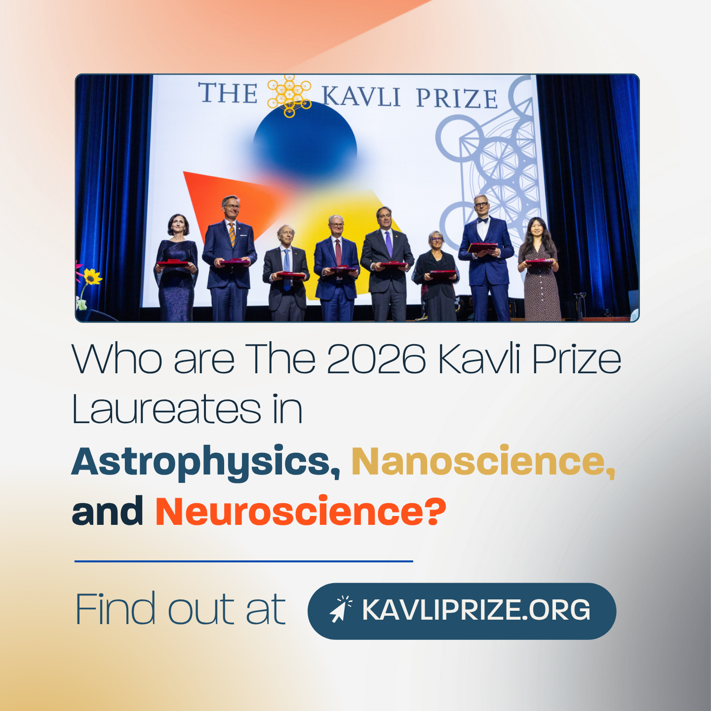 The Kavli Prize Facebook ad: Just Announced: The 2026 Kavli Prize Laureates in…